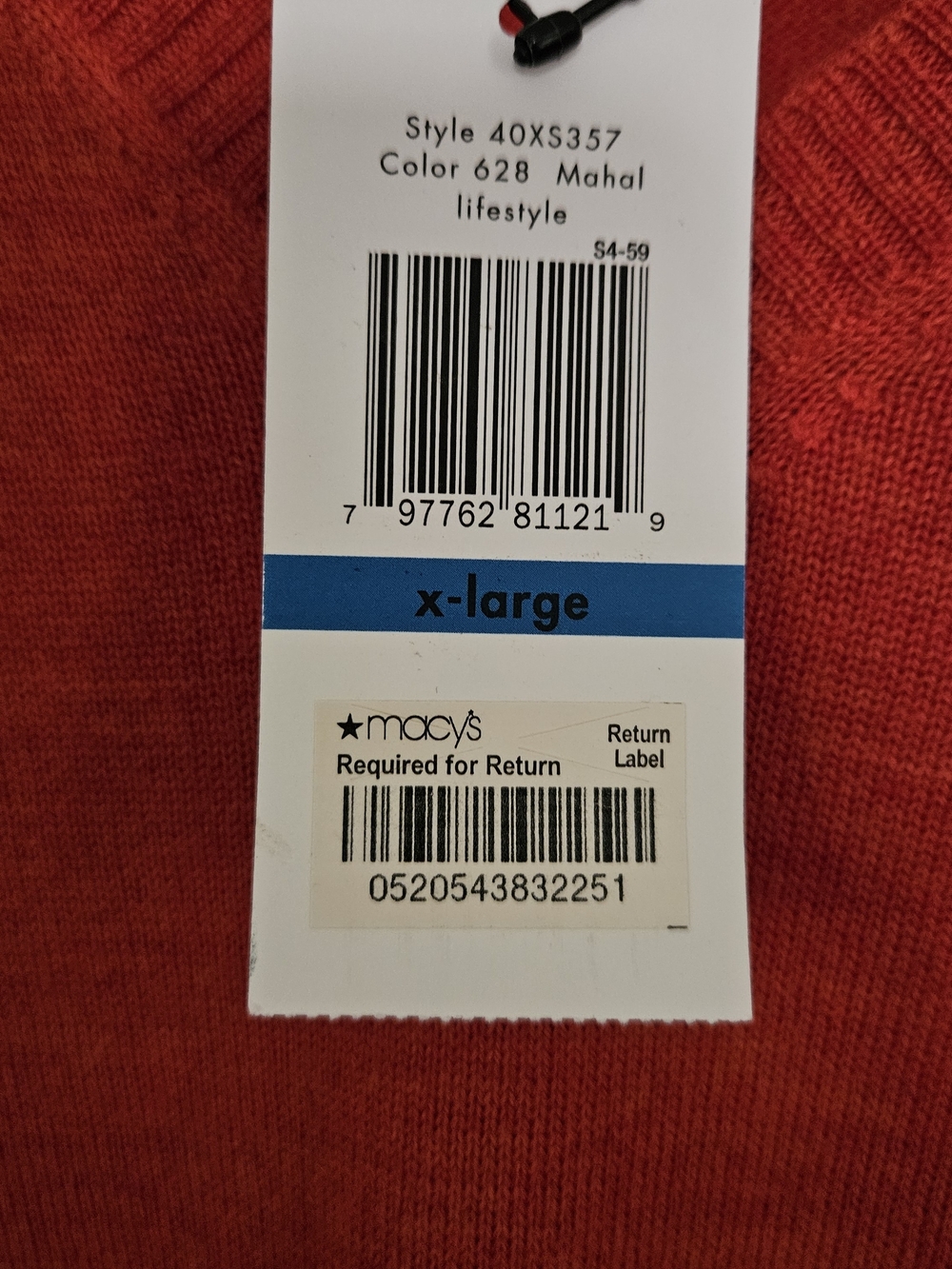NWT Calvin Klein Men's Orange V-Neck Sweater - Picture 7 of 10